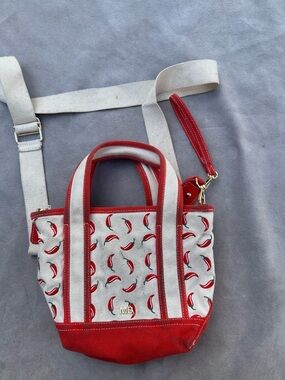 Madden Girl Red & Cream Chili-Print Mini Tote Crossbody